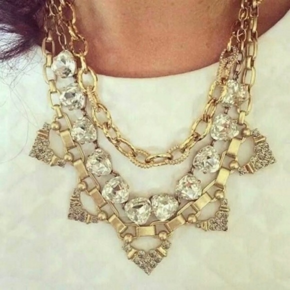 :: Stella & Dot | GOLD Christina Pavé Chunky Link Layering Necklace - Picture 3 of 8
